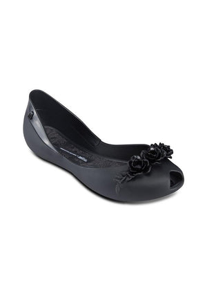 Melissa Flower Queen + Alexandre Herchcovitch Flats (Black)