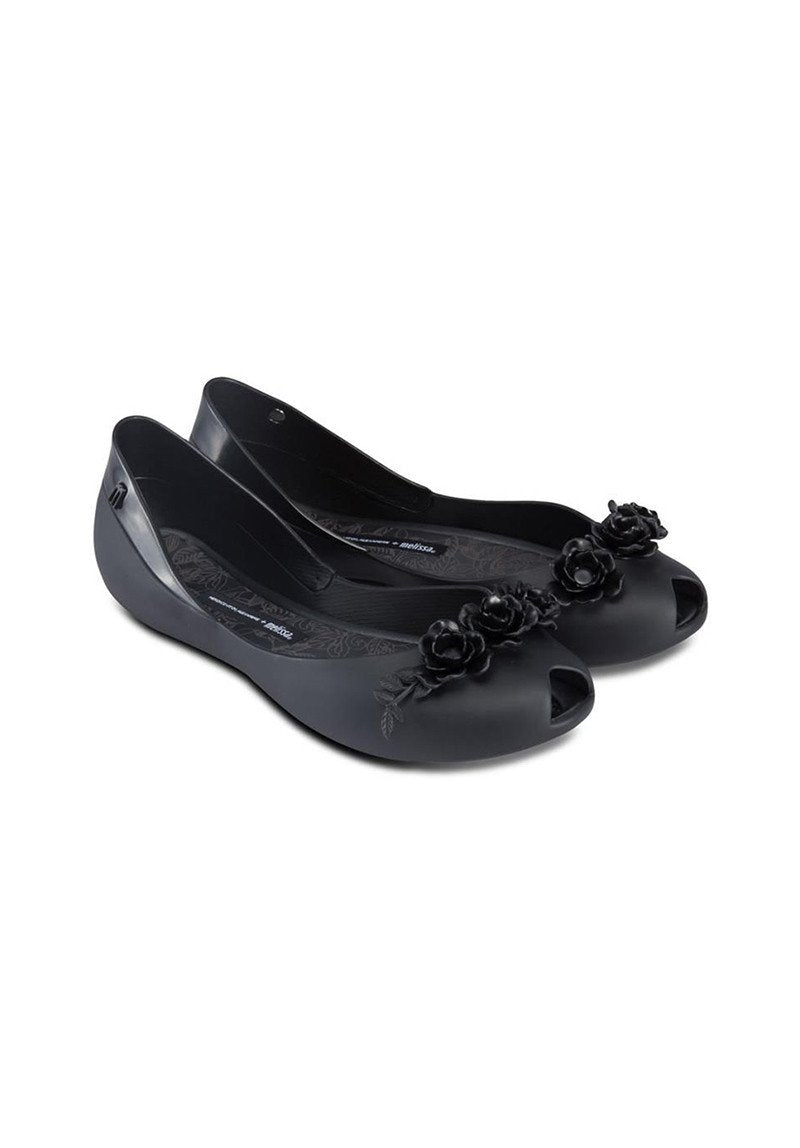 Melissa Flower Queen + Alexandre Herchcovitch Flats (Black)