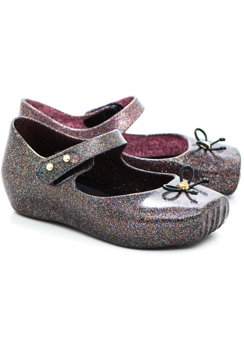 Mini Melissa Ballet (Black Glitter)