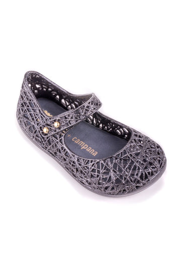 Mini Melissa Campana Zig Zag VI BB (Black/Silver Glitter  )